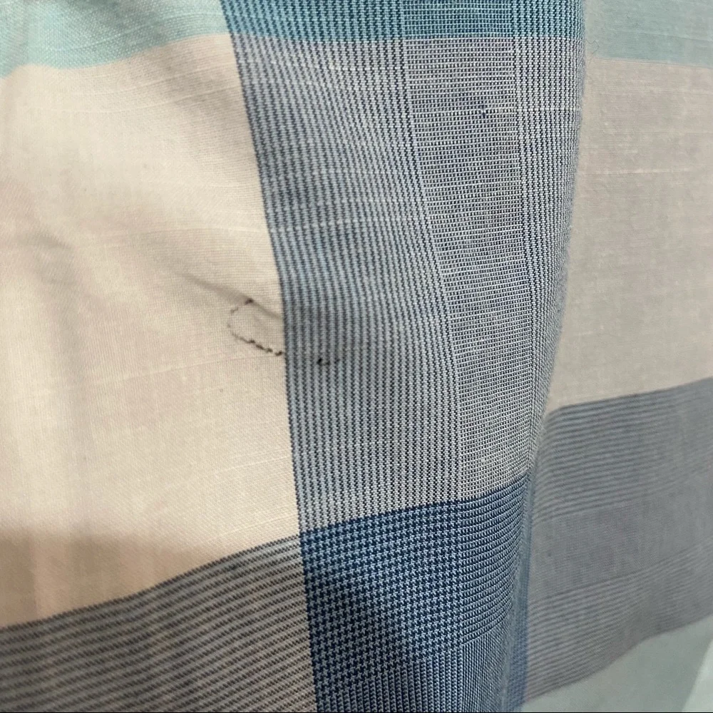 Banana Republic Men's Blue Plaid Button Down Soft Wash Slim Fit Size Large